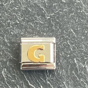 Zoppini Stainless Steel and Gold Letter G Charm